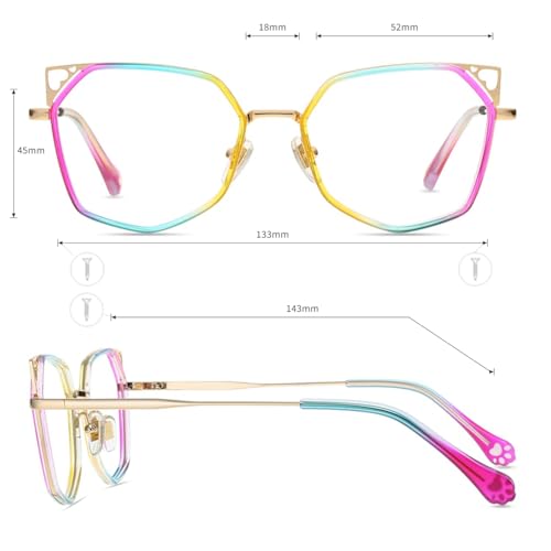 Image of Firmoo Cat Eye Blue Light Reading Glasses for Women, Stylish Cateye Computer Reading Glasses, UV400 Protection