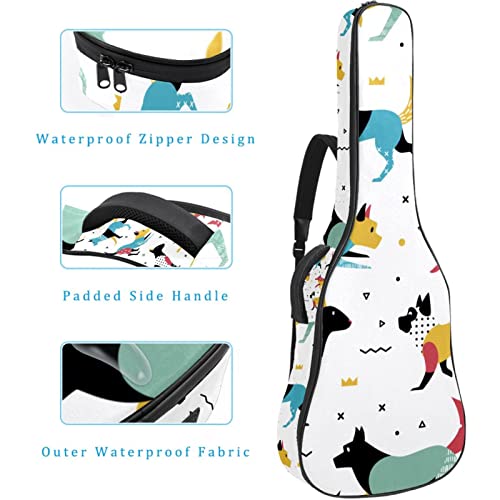 Housse imperméable pour guitare acoustique avec double bandoulière et poche Motif chiot coloré, Multicolore 01., 42.9×16… - Les Beatles, Paul McCartney, John Lennon, RIngo Starr, George Harrison Housse imperméable pour guitare acoustique avec double bandoulière et poche Motif chiot coloré, Multicolore 01., 42.9x16… – Image 5