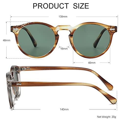 Image of Vintage Polarized Sunglasses for Men Women Round Retro Classic Fashion Eyewear UV400 Protection Sun Glasses