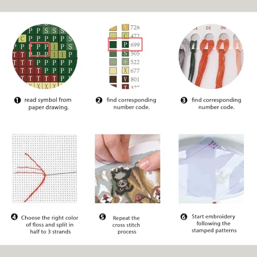 Image of FREEBLOSS 11CT Dog Cross Stitch Kits for Adults Stamped Cross Stitch Wall Hanging Kit Embroidery Starter Set with English Instructions, Sufficient Threads for Beginners