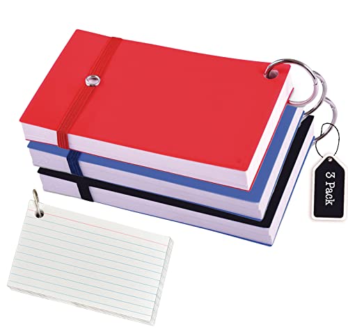 Index Cards, White Ruled 3×5 Inch Index Card with Ring,...