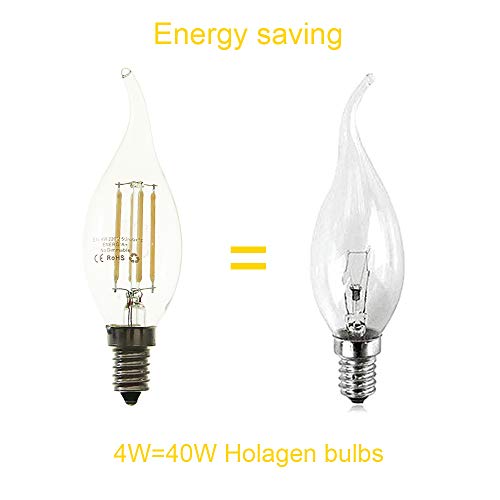 HUAMu E14 LED Light Bulb, LED Candle Bulbs Small Screw, 4W 400lm, 40W Equivalent SES E14 Bulb Halogen - Image 3