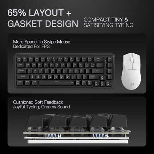 K709 Tastiera da Gioco RGB Cablate 65%, Meccanica Hot-Swap 68 Tasti, Smorzamento Rumore a 3 Strati, US Layout - Tastiera gaming - Immagine 2