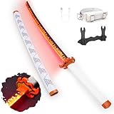 Zisu LED Glowing Anime Cosplay Sword Rengoku Sword - 40 Inch Rechargeable Light Up Sword with Stand & Belt