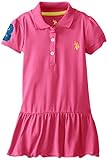 U.S. Polo Assn. Little Girls' Solid Baby Pique Scalloped Hem Polo Dress