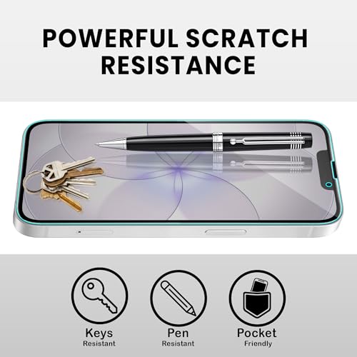 Image of ArmourPro Anti Glare Matte Tempered Glass for iPhone 16e, 17E, 14 and iPhone 13, Anti Fingerprint Screen Protector, 9H Scratch Resistant, Smooth Touch, Easy Installation Kit with Cable Protector