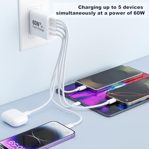 60W USB C Charger Block, Versatile iPhone Charger, White (1 Pack) - image 6