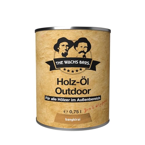 Bangkirai Holzöl - 0 75L - Premium Holzschutz für Außen - Nachhaltiges Pflegeöl mit UV-Schutz - Wasserabweisend und Langlebig - THE WACHS BROS.
