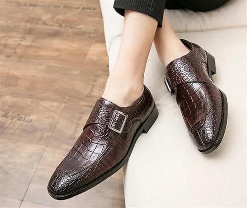 YZABEL Men's Leather Lace Up Platform Work Oxfords, Leather Formal Business Oxford Shoes Business Meeting Office Work Shoes4