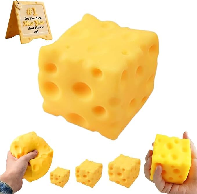 Cheese Squishy Big Cheese Squishy Yellow Rebounding Cheesess Soft Novelty Toy Relief Sensory Toys for Adults (12cm*1)