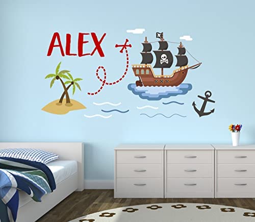 Vinilo decorativo infantil pirata 30x16 pulgadas miniatura 2