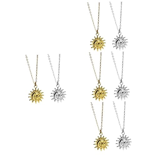 Collier de mode pour les femmes et couples, cadeau pendentif soleil lune