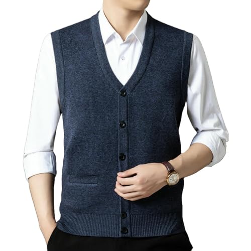 Gilet tricot sans manches homme mûr pour mi-saison et hiver