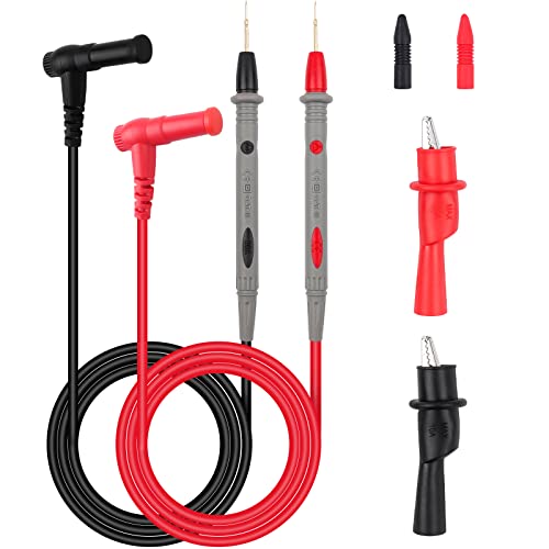 Hanibos Lot de 2 Câbles de Test, 1000 V/20 A, Multimètre Accessoires avec 2 Pinces Crocodiles, Kit de Pointes de Mesure pour Multimètre