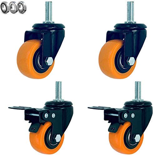 Roue industrielle rotative MU avec frein charge 300 kg pour chariot et meuble