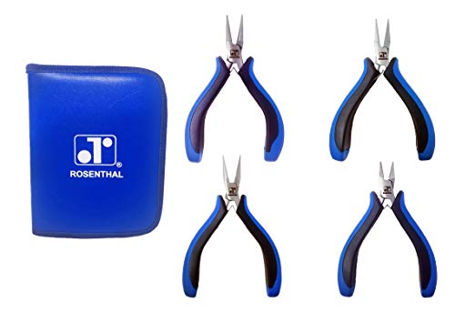 Stainless Steel Mini Pliers Set Jewelry Making Round Nose Flat Nose Chain Nose Side Cutter 4-Piece Set