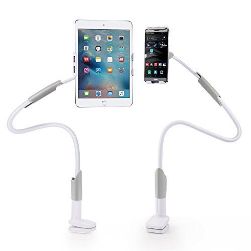 Gooseneck Tablet Holder, EasyAcc Tablet Stand 1M Flexible Arm Clip Tablet Mount for iPad Pro 10.5, iPad Mini 7.9, iPad Air 9.7, Galaxy Tabs, iPhone 12 SE 2020, Galaxy S20 A51 M31, More 4-10.6" Devices - Thumbnail 3