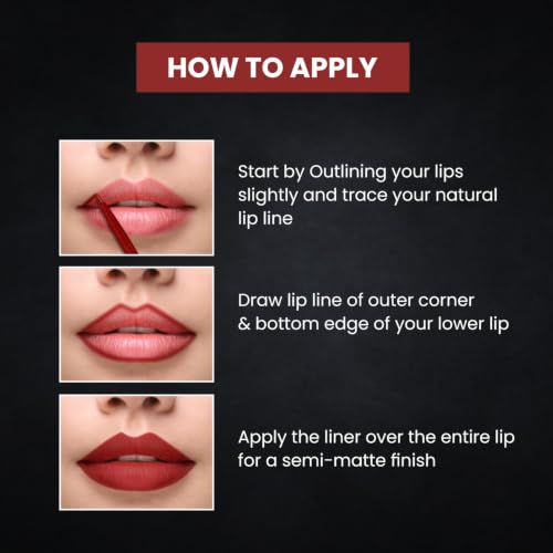 Image of VERYMISS Creamy Matte Lip Liner Pencil | Waterproof, Long Lasting & Matte Finish | Smooth Application | Defines & Shapes Lips | For Women & Girls I Set of 3