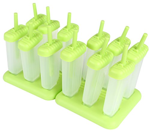 Yier Plastic Popsicle Molds Ice Lolly Maker BPA Gratuit Kids Kitchen Ice Pop Molds Maker, Pack of 2