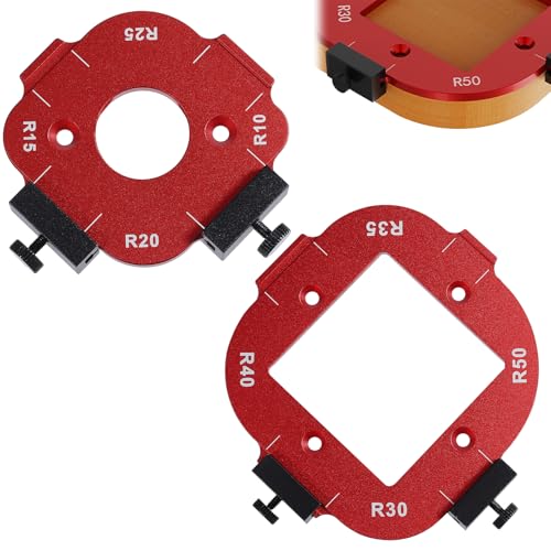 2 Stück Router Jig Radius Schablonen, Frässchablonen für Oberfräse, Radiusfrässchablone Aluminiumlegierung für Holzbearbeitung R10-R50 Radius Routing Vorlagen Präzise Holzbearbeitung für Profis