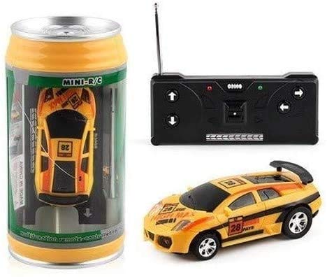 Zhangl Mini Cola Can Remote Control Car High Speed RC Charging Drift Racing Car Four-Wheel Driver Model Sports Car Remote Electric Car RC Radio Remote Control Car Kids Gift (Color : Yellow)