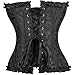 JoyPeak Corset Tops for Women,Lace Bustier Corset Lingerie top,Renaissance Overbust Corset Push Up Bodysuit (US, Alpha, X-Large, Regular, Regular, Big Girls, black)