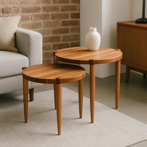 Image of Leick Home Redonda Bay Round End Table, Natural Jequitiba