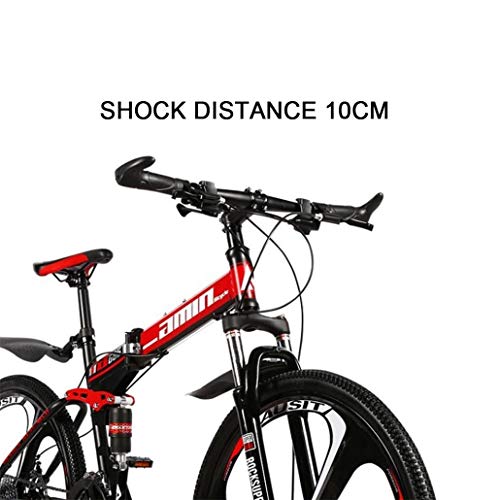 JLRTY Mountainbike Mountainbike, 26 Zoll Folding Hardtail Fahrräder, Fully-und Dual-Disc Brake, Stahl-Rahmen (Color : Yellow, Size : 21-Speed) – Bild 5