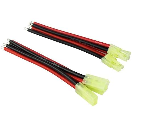 Youme 3 Pairs Mini Tamiya Male Female Battery Connectors with 100mm 14awg Silicone Wire for RC Lipo Battery and RC Model