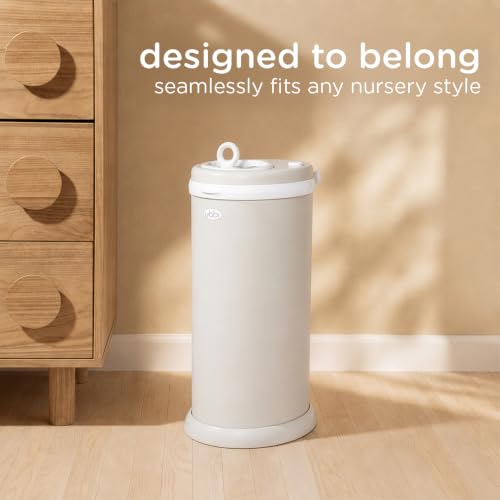 Image of Ubbi Stainless Steel Diaper Pail, No Special Bags, Odor-Locking, Matte Oat