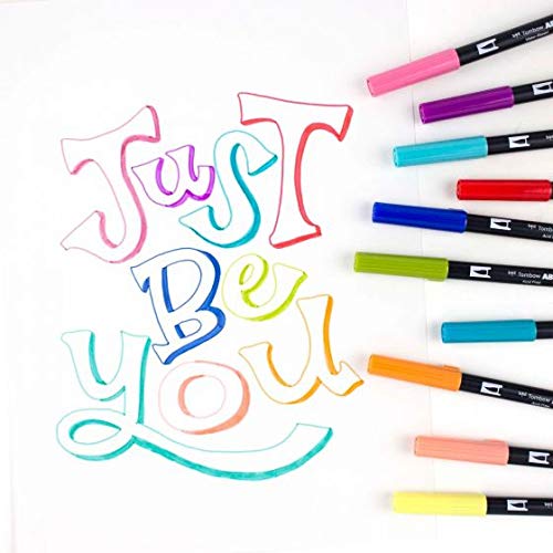 Image of Tombow 56217 Dual Brush Pen Art Markers, Retro, 10-Pack. Blendable, Brush and Fine Tip Markers