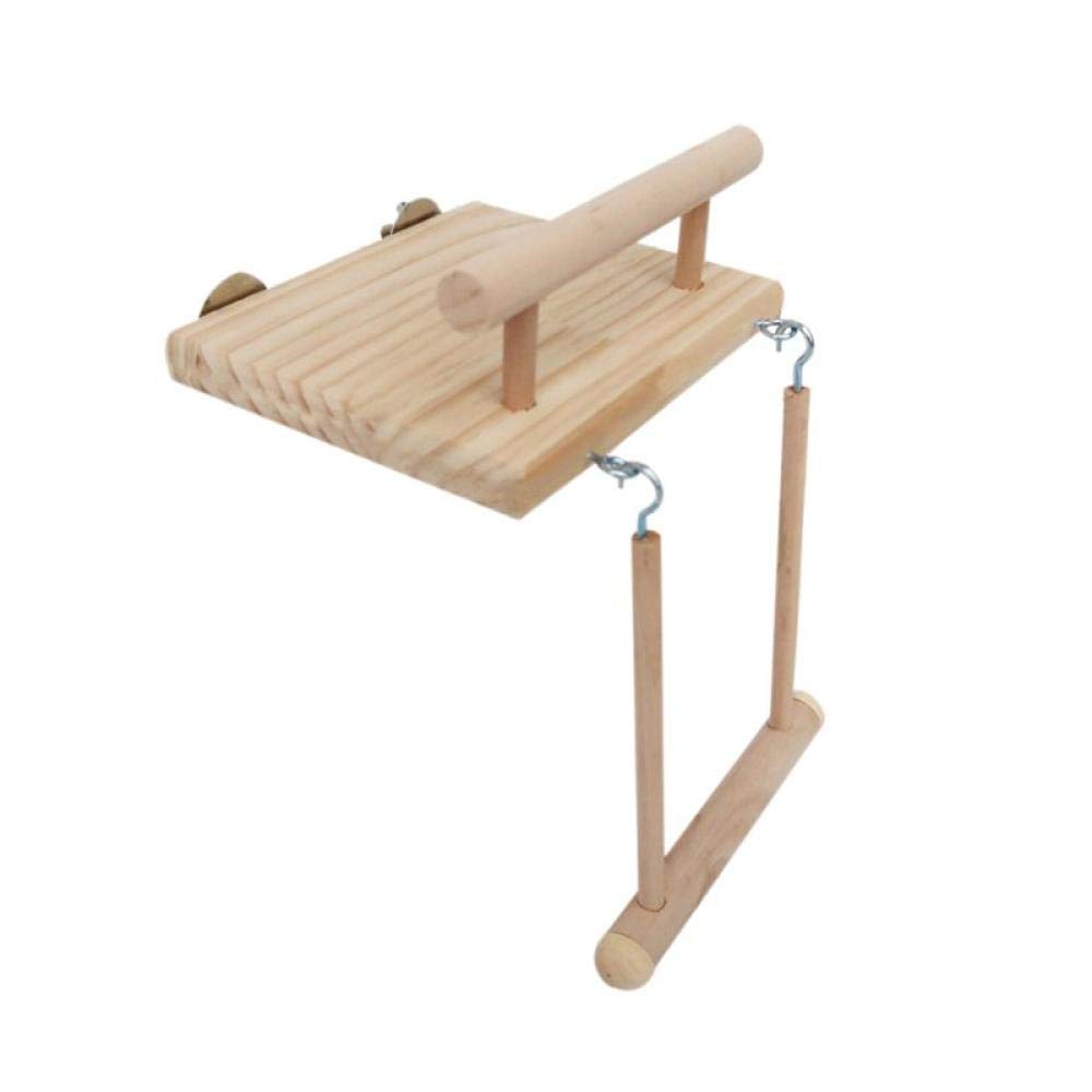 Vogelstangen Hölzerne Vogelstangen Käfigspielzeug Hamster Play Gym Stand Mit Holzschaukel Rattan Ball 1St. 3