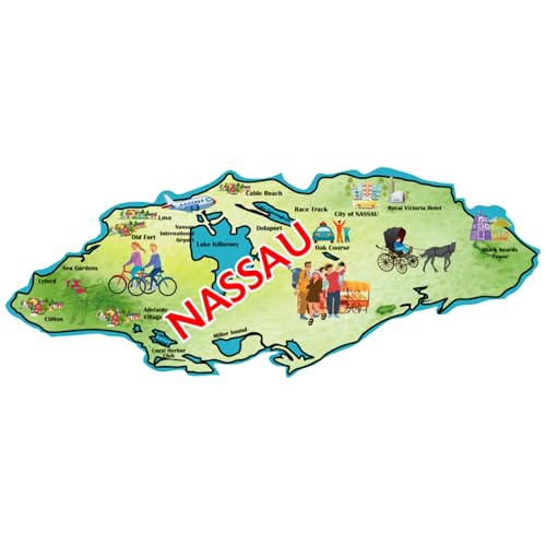 Imán decorativo redondo Nassau Bahamas 5 pulgadas miniatura 1
