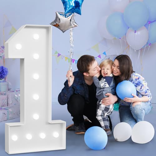 Image of imprsv Marquee Numbers Large 1st-Birthday Decorations 4ft Light Up Number