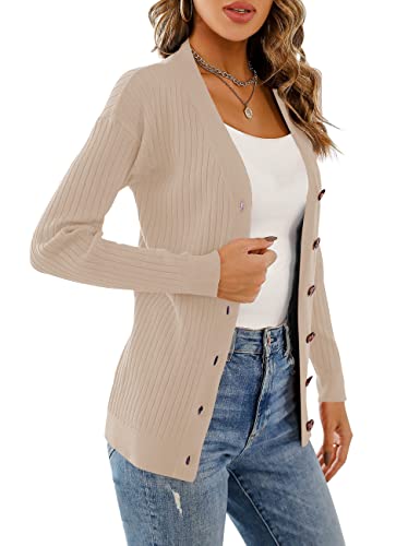 LIENRIDY Women's Knit Cardigan Long Sleeve Button Down Sweater Lightweight Cardigans, S-XL3