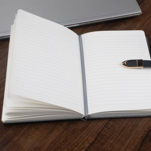 Image of Zesto A5 Notebook Classic Pro | 14.8 x 21 CM | 100 GSM | PU Leather Cover | 200 Natural Shade Ruled Pages | Journal for Writing, Office Diary, Gift for Father, Brother, Teacher | 1032 - Black