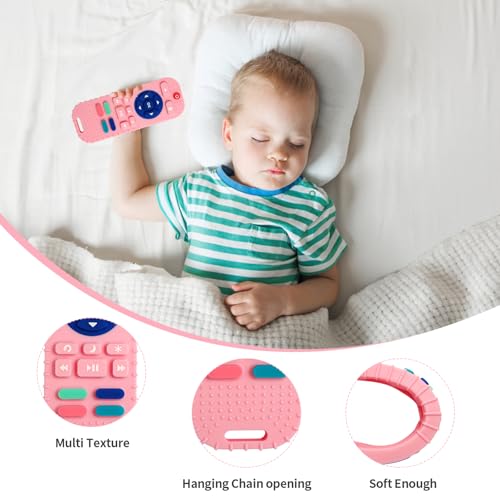 Image of Hooku Silicone Teething Toys for Babies 0-6 Months, Teethers for Babies 6-12 Months, Remote Teether for Baby, Sensory Toys for Babies, Baby Chew Toys