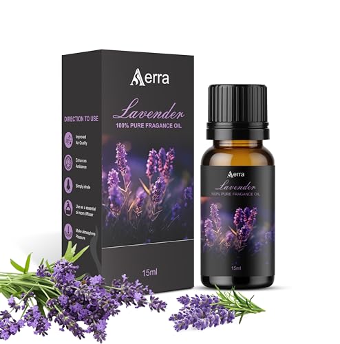 Image of Aerra French Lavender Fragrance Oil (15ml) for Puja, Diffuser, Candles, Soap Making | Calming Aroma Oil for Weddings, Spa, DIY