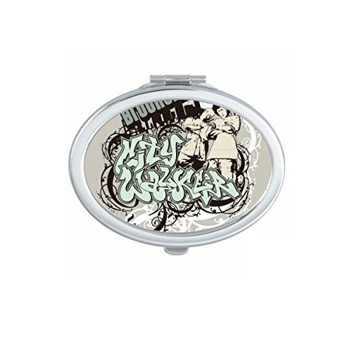 Miroir compact graffiti rue boy fini les reflets flous petit miroir main ovale