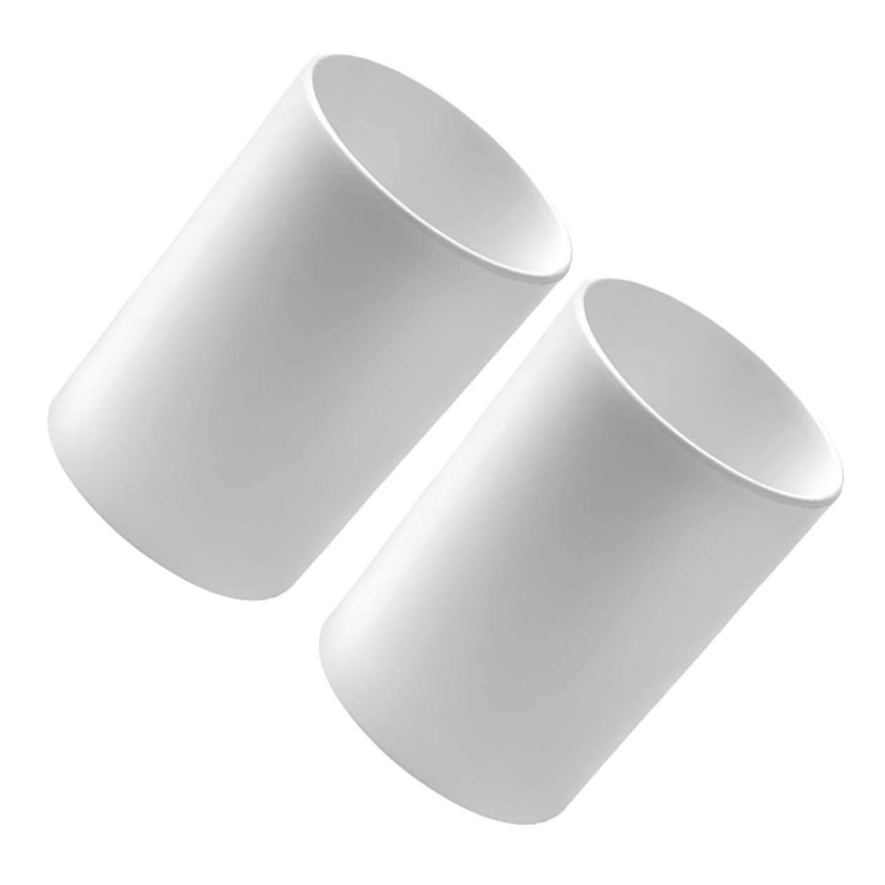 FONDOTIN 2pcs Solid Pp White Bathroom Cup Reusable Toothbrush Tumbler for Daily Use