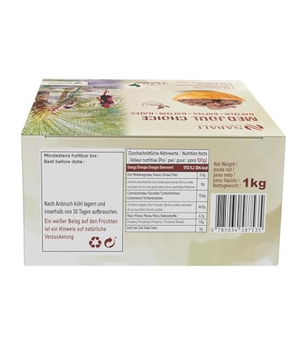 NABALI FAIRKOST FÜR ALLE Medjoul - Medjool Datteln Choice I - 100% natürlich aromatisch frisch orientalisch soft I honigsüß & karamellig I Herkunft: Palästina I (1x1KG)