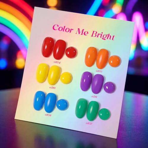 Image of Beetles Halloween Gel Polish Set, Rainbow Flag Colleciton 6 Neon Colors