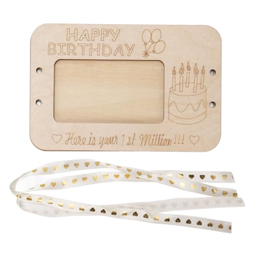 Your First Million Wooden Wallet Wooden Money Holder Cash for Birthdays Weddings Graduations with Unique Wood Grain Design