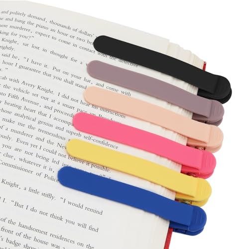 Image of SMUK 6pcs Smart Silicone Bookmark, Book Marks Clip for Women, Men, Kids, Unique Automatic Book Markers Reading Gifts for Book Lovers
