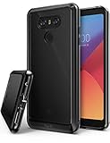 LG G6 / LG G6 Plus Case, Ringke [FUSION] Tough PC Back TPU Bumper [Drop Protection/Shock Absorption Technology][Attached Dust Cap] Raised Bezels Protective Cover - Ink Black