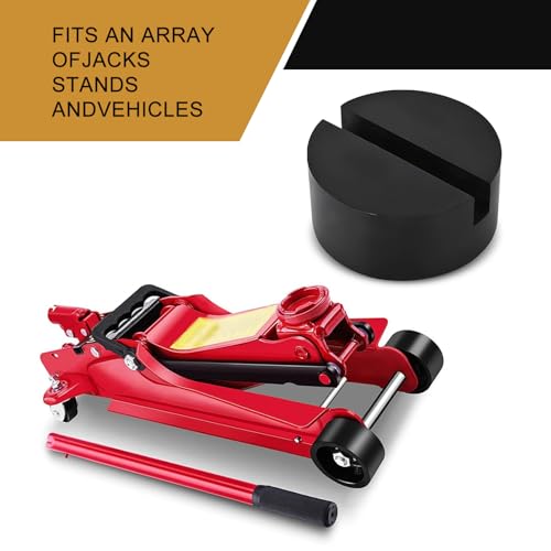 Image of 2 PCS Cars 2.91 inch x 1.34 inch Floor Jack Rubber Pads, Slotted Welded Side Frame Rail Jack Stand Anti-Skid Cushion Pad Adapter, Portable Auxiliary Repair Accessories for Vehicles (Black)