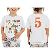 GLIGLITTR Girls Birthday Shirt Hi Its Me Im The Birthday Girl Tshirt Girls Bday Party Tee Tops Ki...