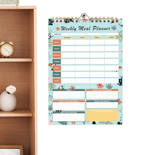 食事準備プランナー,男性向けの日付なしウィークリーミールプランナーノートブック | ヴィンテージ風健康食事オーガナイザーノートパッド