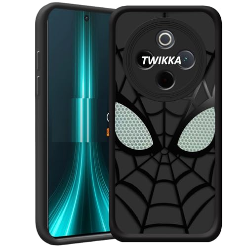 Image of Stylish Back Case Cover Compatible for Mi Redmi A4 5G / Redmi 14C 5G / Poco C75 5G / Poco M7 5G | Spidey Face Mask Case | Soft Silicone | Camera & Full Body Protection | Shock Proof | (Black)