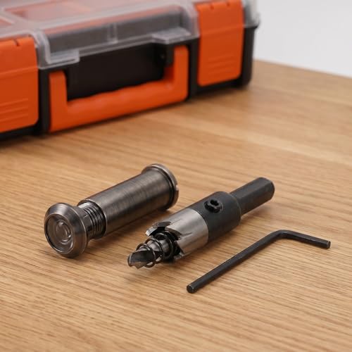 Kit de Mirilla de Puerta de Ángulo Amplio Zerodeko con Broca de 12mm para Apartamentos y Puertas Metálicas, Instalación Fácil con Cubierta de Privacidad, Compatible con Puertas de 35-60mm de Grosor para Seguridad en el Hogar y DIY miniatura 5